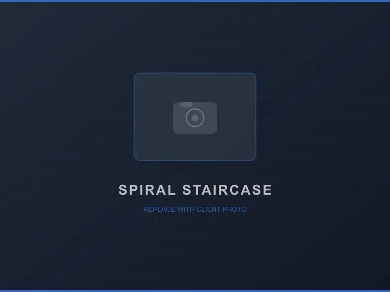 Custom fabricated steel spiral staircase installed in a residential property