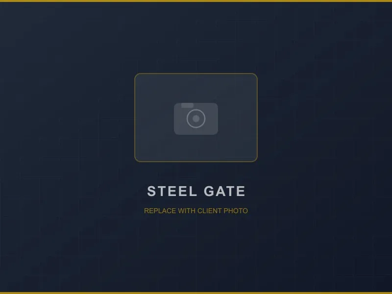 Custom fabricated steel gate with decorative detailing installed at a residential property